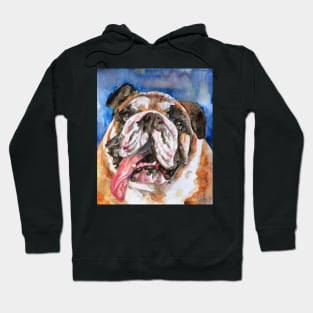 BULLDOG - watercolor portrait .2 Hoodie